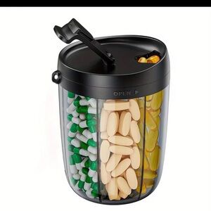 Black Multi-Compartment Pill Organizer